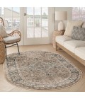 Nourison Concerto Beige Grey CNC05 6 ft. X 9 ft. Oval Rug