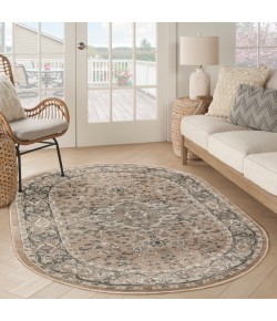 Nourison Concerto Beige Grey CNC05 6 ft. X 9 ft. Oval Rug