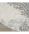 Nourison Pompeii Ivory Grey Blue PMP04 5 ft. 3 in. X Round Rug