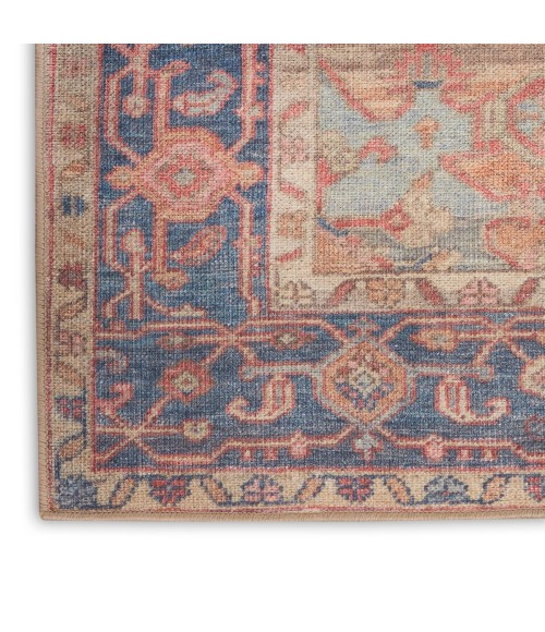 Nourison Vintage Washables Blue Coral VWS13 5 ft. 3 in. X 7 ft. 3 in. Rect. Rug