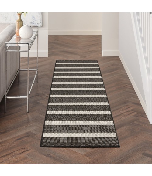 Nourison Positano Black Ivory POS03 2 ft. X 6 ft. Rect. Rug