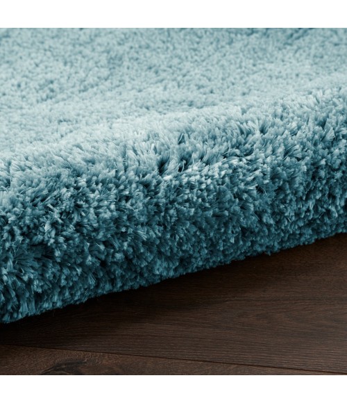 Nourison Luxurious Shag Aqua LXR05 5 ft. 3 in. X 7 ft. 3 in. Rect. Rug