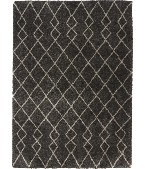 Nourison Geometric Shag Charcoal GOS01 5 ft. 3 in. X 7 ft. 3 in. Rect. Rug