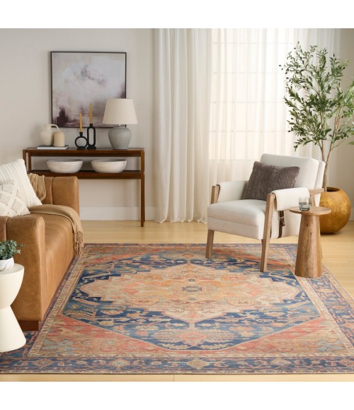 Nourison Vintage Washables Blue Coral VWS13 9 ft. X 12 ft. Rect. Rug