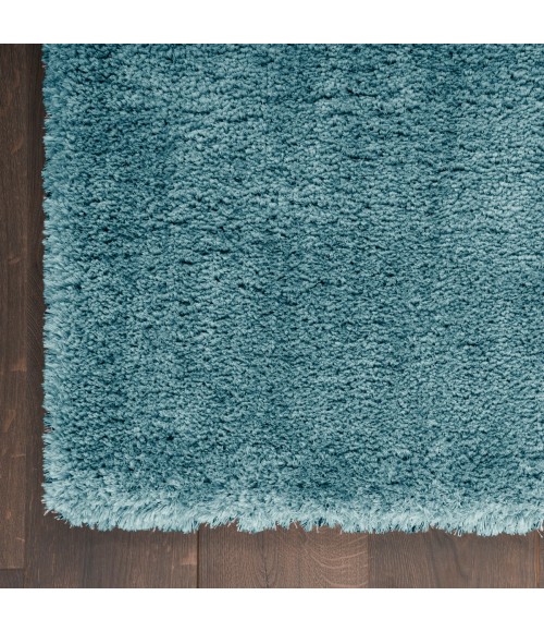 Nourison Luxurious Shag Aqua LXR05 5 ft. 3 in. X 7 ft. 3 in. Rect. Rug