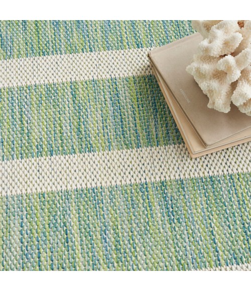 Nourison Positano Blue Green Ivory POS03 6 ft. X Round Rug