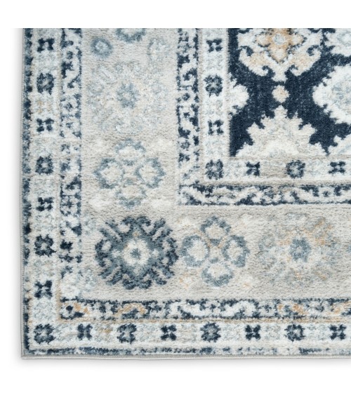 Nourison Dekor Grey Navy DEK02 4 ft. X 6 ft. Rect. Rug