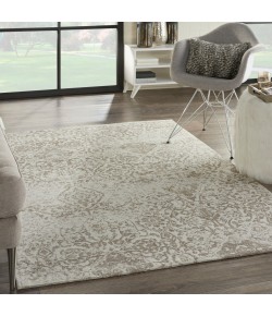 Nourison Damask White DAS06 3 ft. 6 in. x 5 ft. 6 in. Rect. Rug