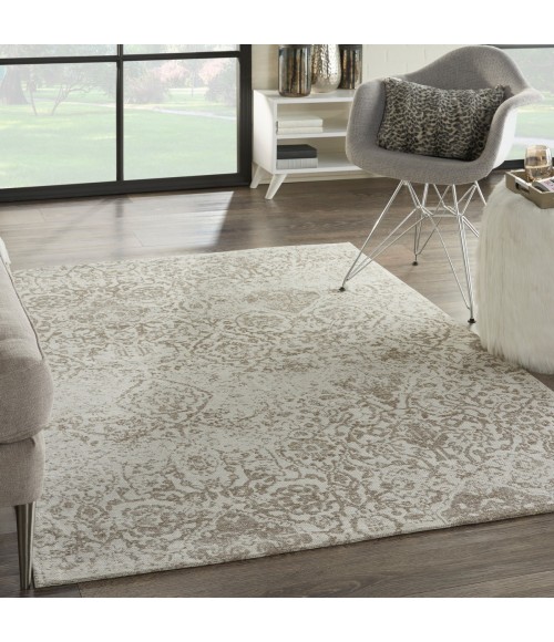 Nourison Damask White DAS06 3 ft. 6 in. x 5 ft. 6 in. Rect. Rug