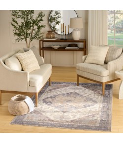 Nourison Vintage Washables Ivory Purple VWS13 5 ft. 3 in. X 7 ft. 3 in. Rect. Rug