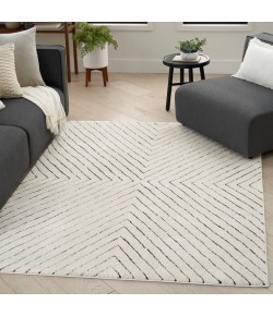 Nourison Cozy Modern Ivory Black CMD01 6 ft. 7 in. X 9 ft. Rect. Rug