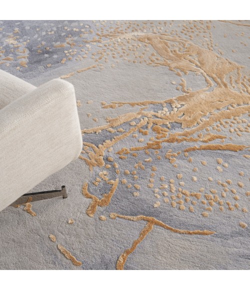 Nourison Prismatic Grey Gold PRS28 12 ft. X 15 ft. Rect. Rug