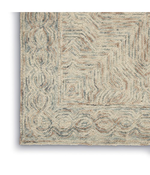 Nourison Interlock Blue Ivory ITL03 5 ft. X 8 ft. Rect. Rug