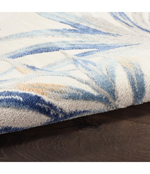 Nourison Pompeii Ivory Blue PMP02 5 ft. 3 in. X 7 ft. 3 in. Rect. Rug