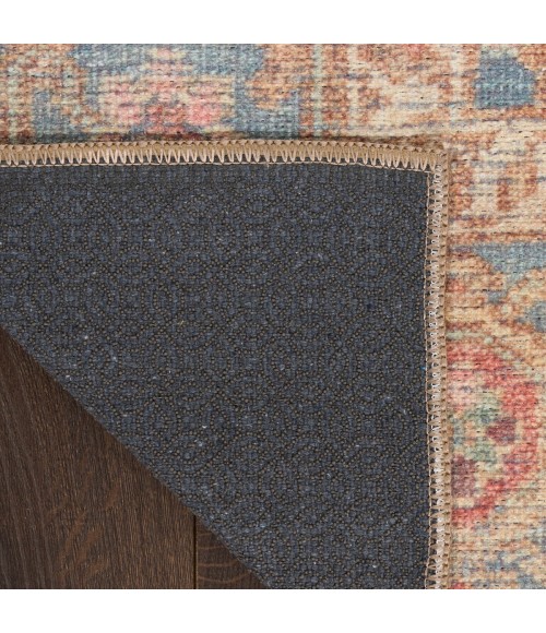 Nourison Vintage Washables Navy Multicolor VWS10 2 ft. X 6 ft. Rect. Rug