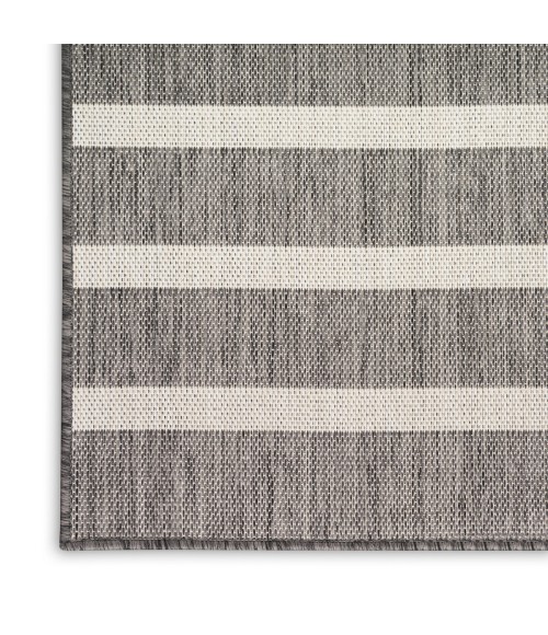 Nourison Positano Charcoal Ivory POS03 5 ft. X 7 ft. Rect. Rug