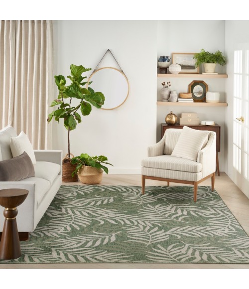 Nourison Garden Oasis Green Ivory GOA01 10 ft. X 14 ft. Rect. Rug