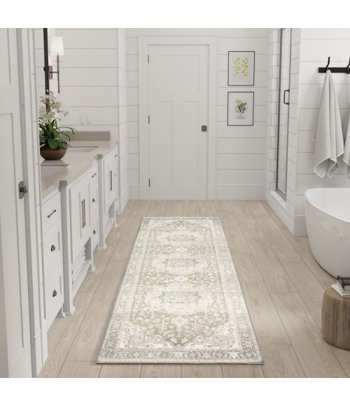 Nourison Vintage Washables Green Rug VWS08 2 ft. 2 in. X 8 ft. Rect. - Rugs Town Nourison Vintage Washables Green VWS08 2 ft. 2 in. X 8 ft. Rect. Rug