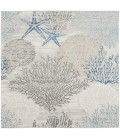 Nourison Pompeii Ivory Grey Blue Rug PMP04 5 ft. 3 in. X Square - Rugs Town Nourison Pompeii Ivory Grey Blue PMP04 5 ft. 3 in. X Square Rug