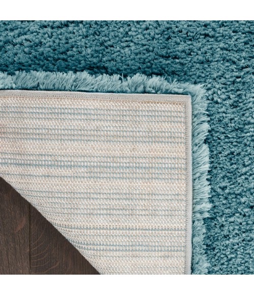 Nourison Luxurious Shag Aqua LXR05 5 ft. 3 in. X 7 ft. 3 in. Rect. Rug