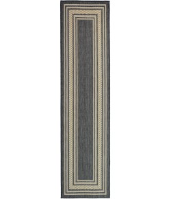 Nourison Horizon Indoor/Outdoor Charcoal HOZ03 2 ft. 2 in. X 8 ft. Rect. Rug