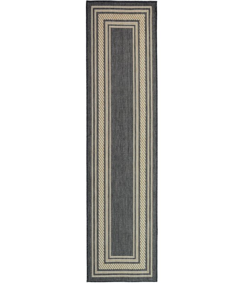 Nourison Horizon Indoor/Outdoor Charcoal HOZ03 2 ft. 2 in. X 8 ft. Rect. Rug