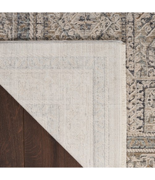 Nourison Nyle Ivory/Grey/Blue NYE01 2 ft. 6 in. X 4 ft. 6 in. Rect. Rug