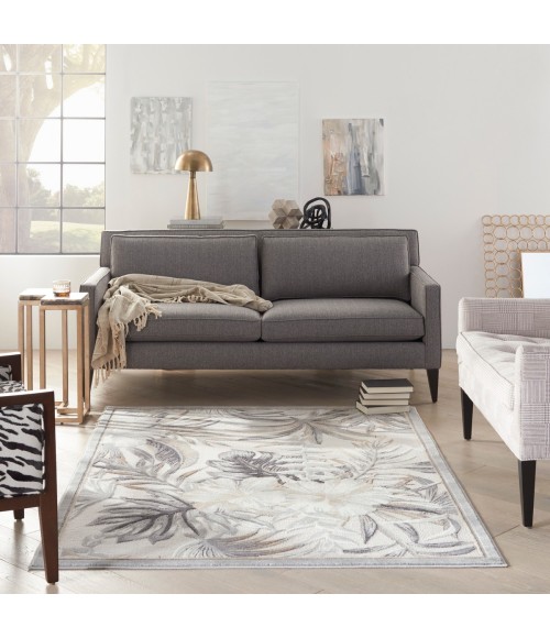 Nourison Pompeii Ivory Grey PMP02 5 ft. 3 in. X 7 ft. 3 in. Rect. Rug