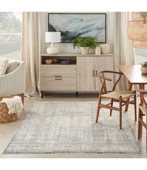 Nourison Nyle Ivory Blue NYE06 5 ft. 3 in. X 7 ft. 10 in. Rect. Rug