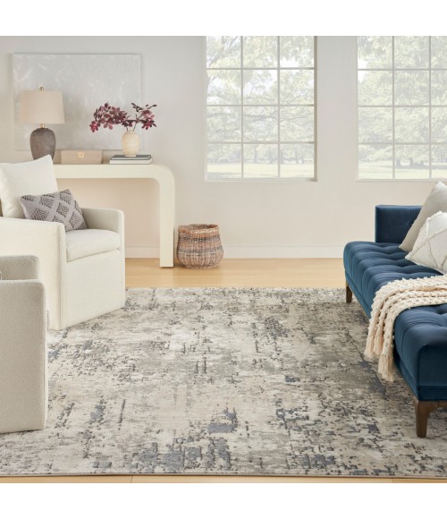Nourison Concerto Ivory Blue Grey CNC01 5 ft. 3 in. X 7 ft. 3 in. Rect. Rug