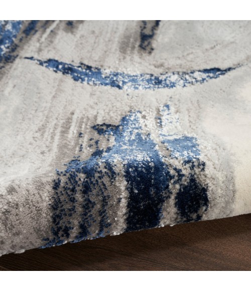 Nourison Splash Grey Navy BSK02 8 ft. Rect. Rug