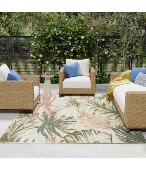 Nourison Aloha Ivory Green ALH43 9 ft. X 12 ft. Rect. Rug