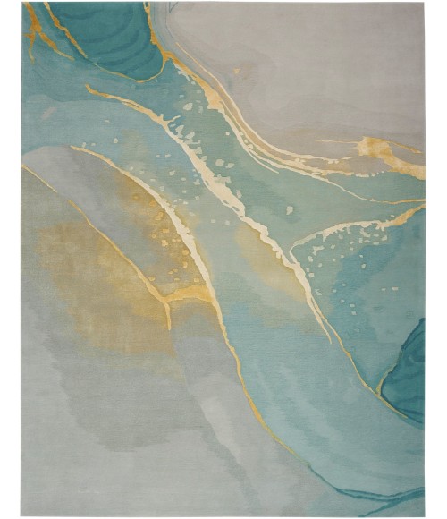 Nourison Prismatic Grey/Seafoam PRS27 4 ft. X 6 ft. Rect. Rug