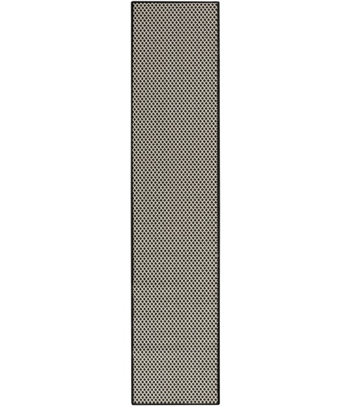 Nourison Courtyard Black White COU01 2 ft. 2 in. X 8 ft. Rect. Rug