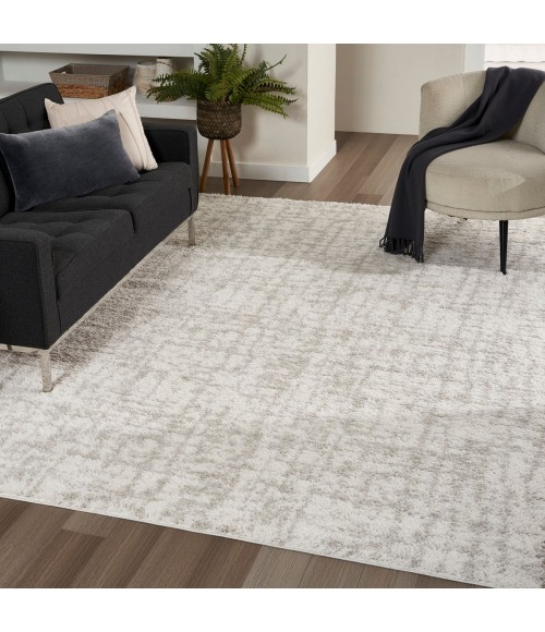 Nourison Modern Shag Ivory Grey MMD06 7 ft. 10 in. X 9 ft. 10 in. Rect. Rug