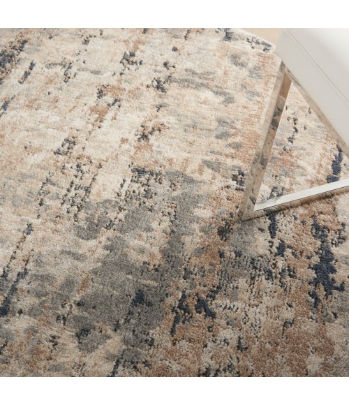 Nourison Concerto Beige Grey CNC01 5 ft. 3 in. X Round Rug