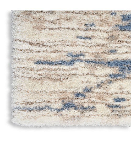 Nourison Luxurious Shag Light Blue Grey LXR10 6 ft. 7 in. X 9 ft. 2 in. Rect. Rug