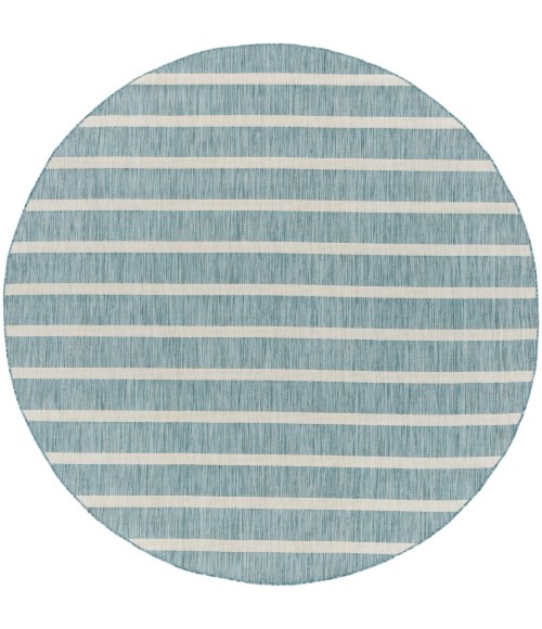 Nourison Positano Aqua Ivory POS03 8 ft. X Round Rug