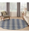 Nourison Positano Navy Blue POS04 6 ft. X Round Rug