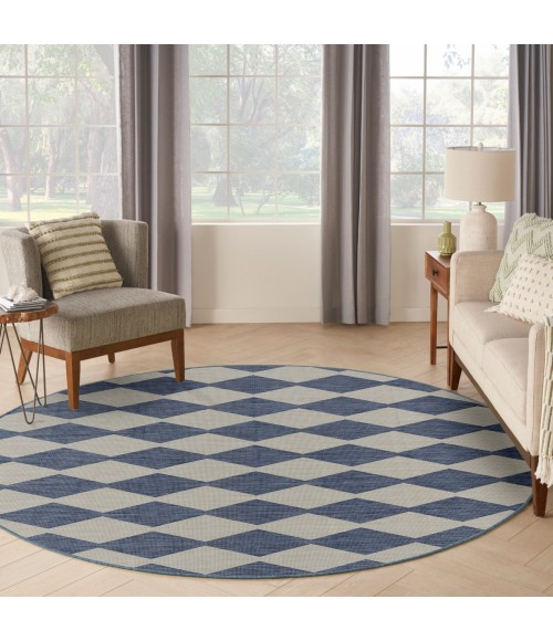 Nourison Positano Navy Blue POS04 6 ft. X Round Rug