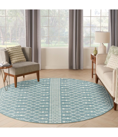 Nourison Positano Aqua POS02 8 ft. X Round Rug