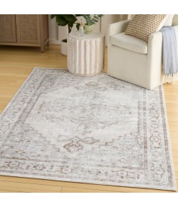Nourison Astra Machine Washable Grey ASW11 6 ft. 7 in. X 9 ft. Rect. Rug