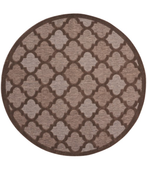 Nourison Easy Care Brown NES01 6 ft. X Round Rug