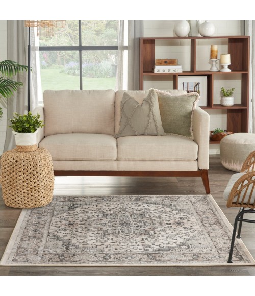 Nourison Concerto Ivory Grey CNC05 4 ft. X Square Rug
