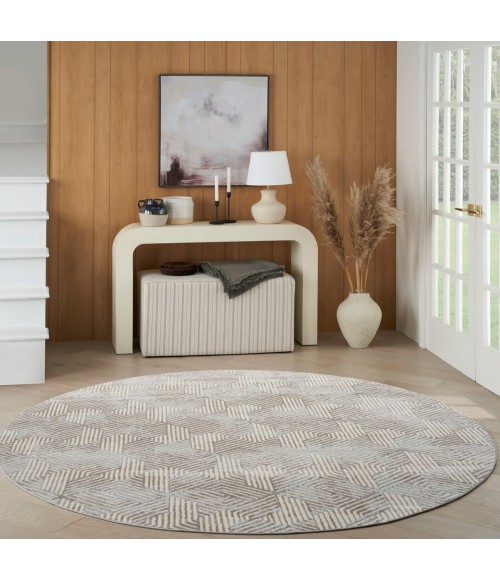 Nourison Grafix Grey GRF39 8 ft. X Round Rug