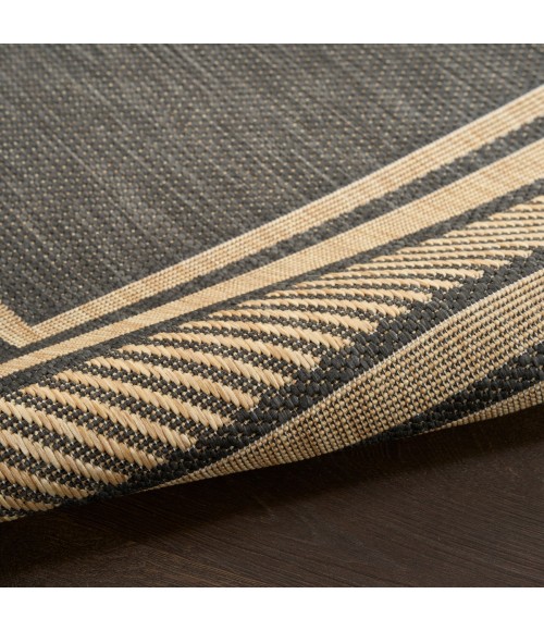 Nourison Horizon Indoor/Outdoor Charcoal HOZ03 2 ft. 2 in. X 8 ft. Rect. Rug