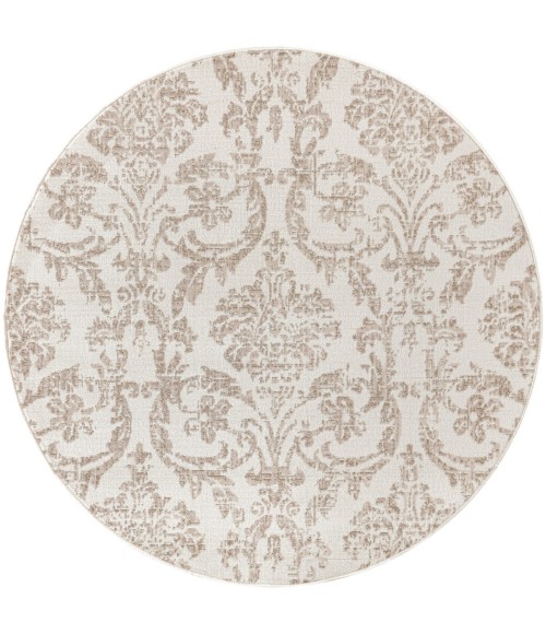 Nourison Jubilant Ivory Beige JUB09 5 ft. 3 in. X Round Rug