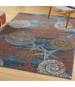 Nourison Pompeii Blue Multicolor PMP04 6 ft. X 9 ft. Rect. Rug