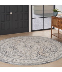 Nourison Nyle Ivory Charcoal NYE01 7’10” X Round Rug