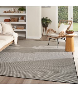 Nourison Courtyard Black White COU01 9 ft. X 12 ft. Rect. Rug